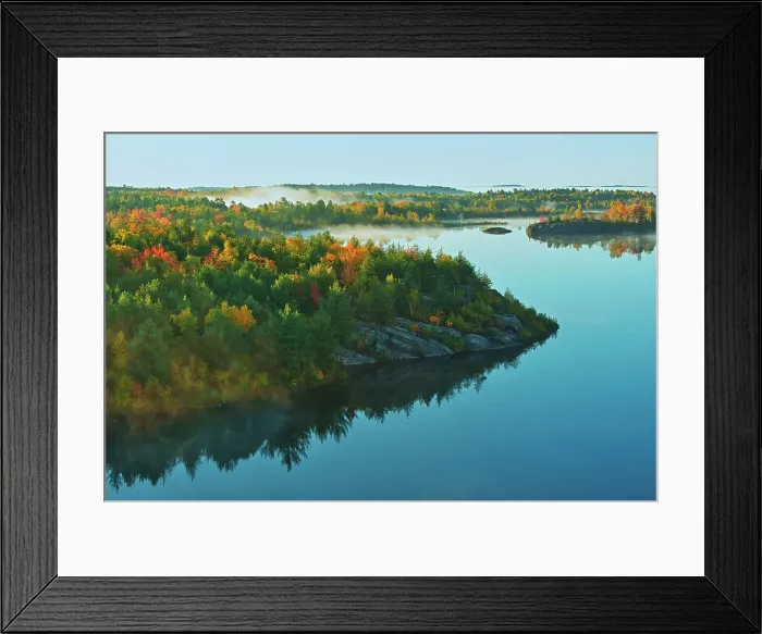 Framed Print : Morning fog on Lake Laurentian. Autumn. Lake Laurentian Conservation Area. Sudbury Ontario, Canada Framed Print : Morning fog on Lake Laurentian. Autumn. Lake Laurentian Conservation Area. Sudbury Ontario, Canada