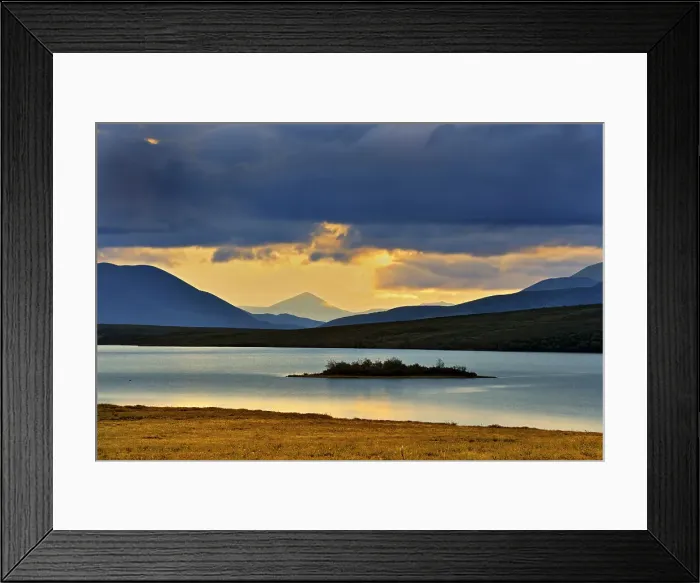 Framed Print : Northern lake and Ogilvie Mountains along the Dempster Highway (between KM 105-160) Dempster Highway, Yukon, Canada