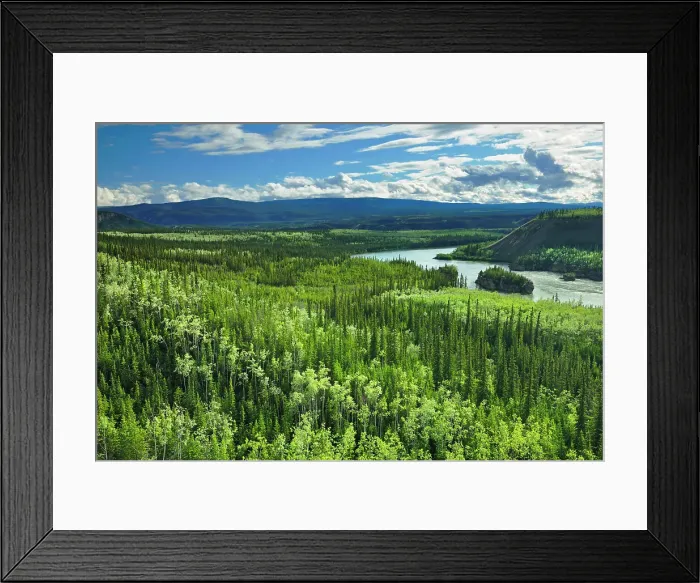 Framed Print : Five Fingers Rapids lookout on the Yukon River and the Dawson Range near Carmacks, Yukon, Canada