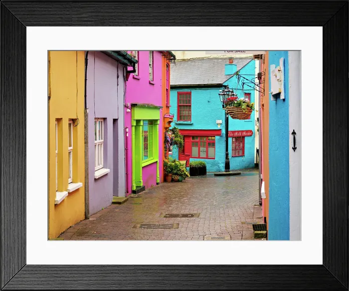 Framed Print : Colourful houses at Newman's Mall, Kinsale, County Cork, Ireland Framed Print : Colourful houses at Newman's Mall, Kinsale, County Cork, Ireland