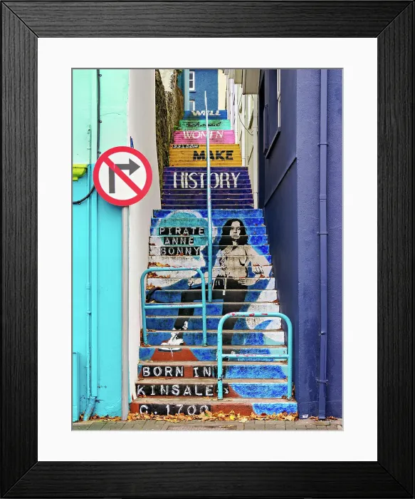 Framed Print : Pirate Anne Bonny Painting, Stoney Steps, Kinsale, County Cork, Ireland Framed Print : Pirate Anne Bonny Painting, Stoney Steps, Kinsale, County Cork, Ireland