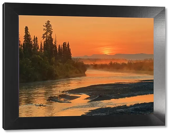 Sunrise on the Deazadeash River. Haines Road. Haines Junction, Yukon, Canada Haines Junction, Yukon, Canada