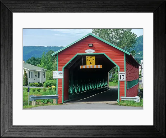 Framed Print : Pont Galipeault - covered bridge - crossing the Riviere de la Grande-Vallee Grande-Vallee, Quebec, Canada Framed Print : Pont Galipeault - covered bridge - crossing the Riviere de la Grande-Vallee Grande-Vallee, Quebec, Canada