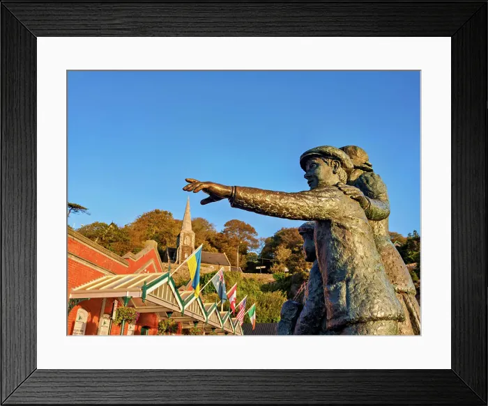 Framed Print : Statue of Annie Moore and her brothers at sunrise, Cobh, County Cork, Ireland Framed Print : Statue of Annie Moore and her brothers at sunrise, Cobh, County Cork, Ireland
