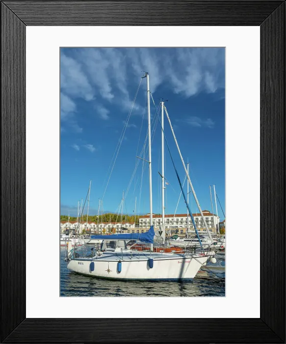 Framed Print : Yacht at Wei√ue Wiek harbor, Boltenhagen, Nordwestmecklenburg, Mecklenburg-Western Pomerania, Germany Framed Print : Yacht at Wei√ue Wiek harbor, Boltenhagen, Nordwestmecklenburg, Mecklenburg-Western Pomerania, Germany