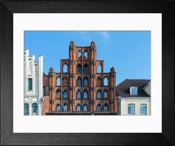 Framed Print : Gable of Alter Schwede restaurant at Wismar Square in Old Town, Wismar, UNESCO, Nordwestmecklenburg, Mecklenburg-Western Pomerania, Germany Framed Print : Gable of Alter Schwede restaurant at Wismar Square in Old Town, Wismar, UNESCO, Nordwestmecklenburg, Mecklenburg-Western Pomerania, Germany