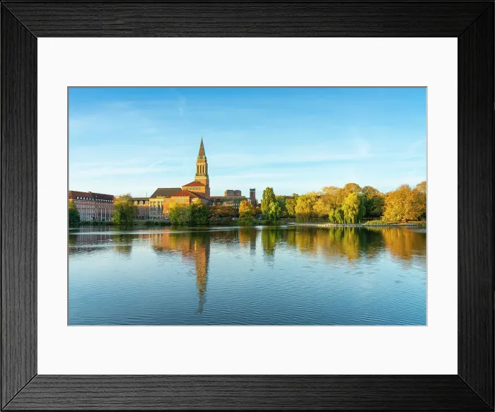 Framed Print : Kiel Town Hall Tower and Kiel Opera House over Kleiner Kiel Lake in autumn at sunrise, Kiel, Schleswig-Holstein, Germany Framed Print : Kiel Town Hall Tower and Kiel Opera House over Kleiner Kiel Lake in autumn at sunrise, Kiel, Schleswig-Holstein, Germany