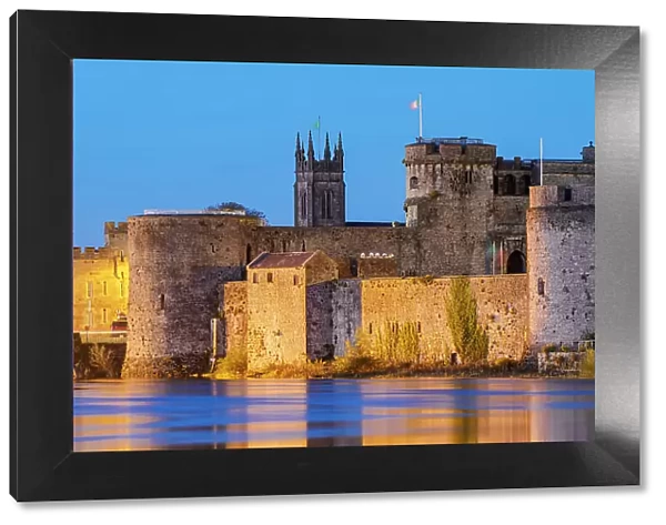 King John's Castle at dusk, Limerick, County Limerick, Ireland