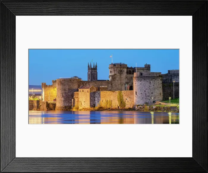 Framed Print : King John's Castle at dusk, Limerick, County Limerick, Ireland Framed Print : King John's Castle at dusk, Limerick, County Limerick, Ireland