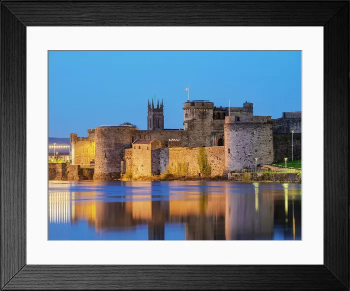 Framed Print : King John's Castle at dusk, Limerick, County Limerick, Ireland Framed Print : King John's Castle at dusk, Limerick, County Limerick, Ireland