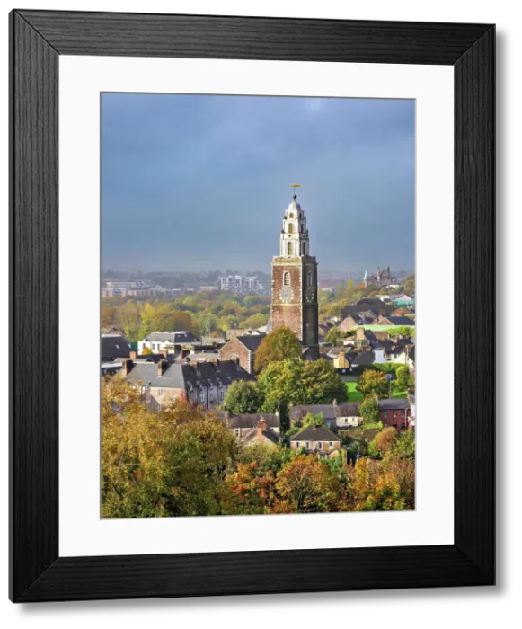 Framed Print : View towards Shandon and St Anne's Church from Bell's Field at sunrise, Patrick's Hill, Cork, County Cork, Ireland
