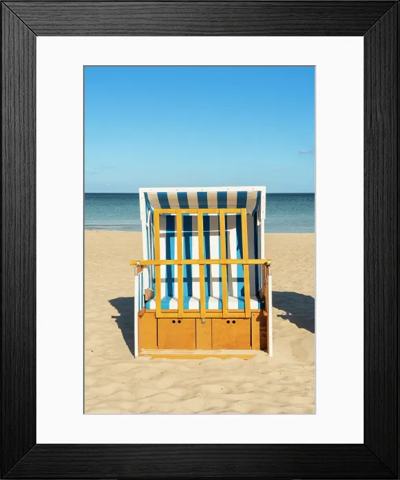 Framed Print : Beach chair on beach, Boltenhagen, Nordwestmecklenburg, Mecklenburg-Western Pomerania, Germany Framed Print : Beach chair on beach, Boltenhagen, Nordwestmecklenburg, Mecklenburg-Western Pomerania, Germany