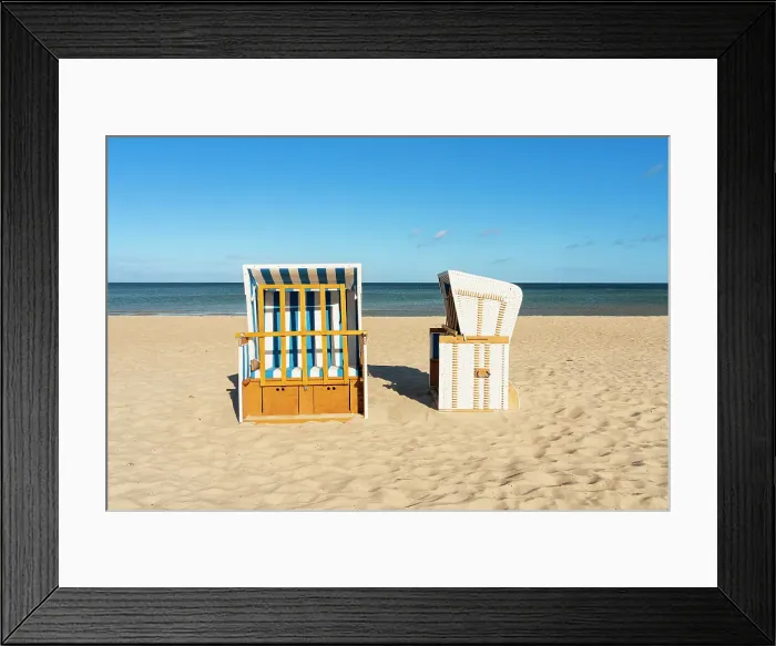 Framed Print : Beach chairs on beach, Boltenhagen, Nordwestmecklenburg, Mecklenburg-Western Pomerania, Germany Framed Print : Beach chairs on beach, Boltenhagen, Nordwestmecklenburg, Mecklenburg-Western Pomerania, Germany