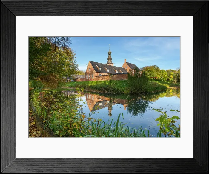 Framed Print : Schloss von Husum with reflection in pond, Husum, Nordfriesland, Schleswig-Holstein, Germany Framed Print : Schloss von Husum with reflection in pond, Husum, Nordfriesland, Schleswig-Holstein, Germany