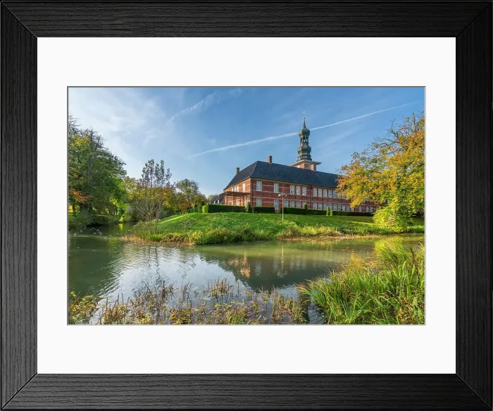 Framed Print : Schloss von Husum with reflection in pond, Husum, Nordfriesland, Schleswig-Holstein, Germany Framed Print : Schloss von Husum with reflection in pond, Husum, Nordfriesland, Schleswig-Holstein, Germany