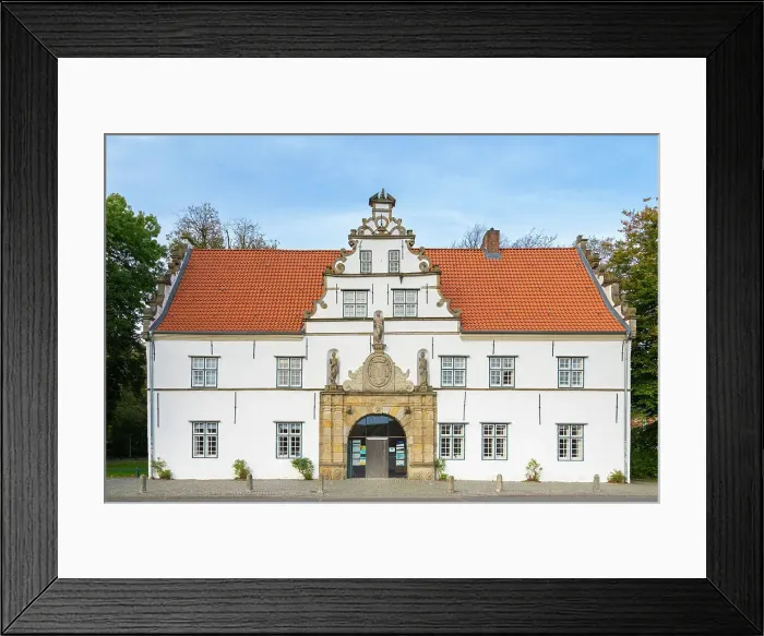 Framed Print : House with gable against sky, Husum, Nordfriesland, Schleswig-Holstein, Germany Framed Print : House with gable against sky, Husum, Nordfriesland, Schleswig-Holstein, Germany