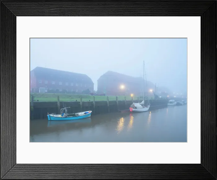 Framed Print : Tonning harbor and Packhaus on misty morning, Tonning, Eiderstedt Peninsula, Nordfriesland, Schleswig-Holstein, Germany Framed Print : Tonning harbor and Packhaus on misty morning, Tonning, Eiderstedt Peninsula, Nordfriesland, Schleswig-Holstein, Germany