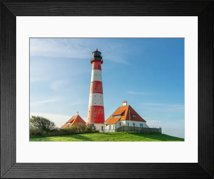 Framed Print : Westerheversand lighthouse against sky, Westerhever, Eiderstedt Peninsula, Nordfriesland, Schleswig-Holstein, Germany Framed Print : Westerheversand lighthouse against sky, Westerhever, Eiderstedt Peninsula, Nordfriesland, Schleswig-Holstein, Germany