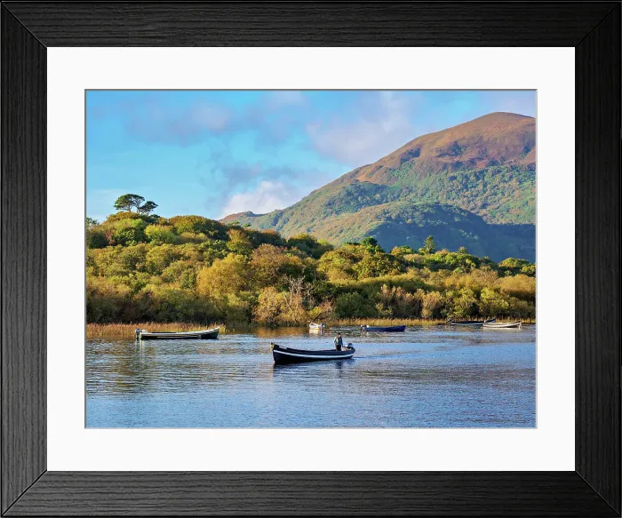 Framed Print : Traditional Wooden Boats at Loch Lein, Killarney National Park, County Kerry, Ireland Framed Print : Traditional Wooden Boats at Loch Lein, Killarney National Park, County Kerry, Ireland