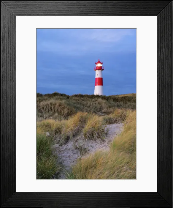 Framed Print : List-Ost lighthouse at twilight, Ellenbogen, Sylt, Nordfriesland, Schleswig-Holstein, Germany Framed Print : List-Ost lighthouse at twilight, Ellenbogen, Sylt, Nordfriesland, Schleswig-Holstein, Germany