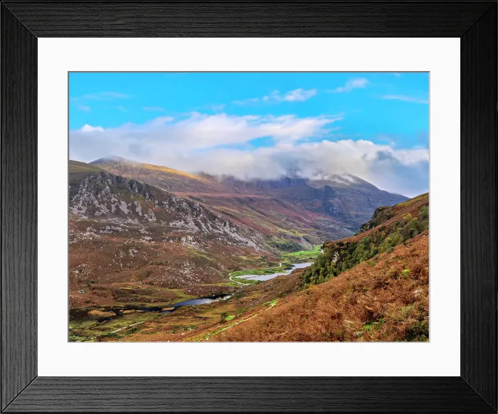 Framed Print : Black Lake and Gap of Dunloe, elevated view, County Kerry, Ireland