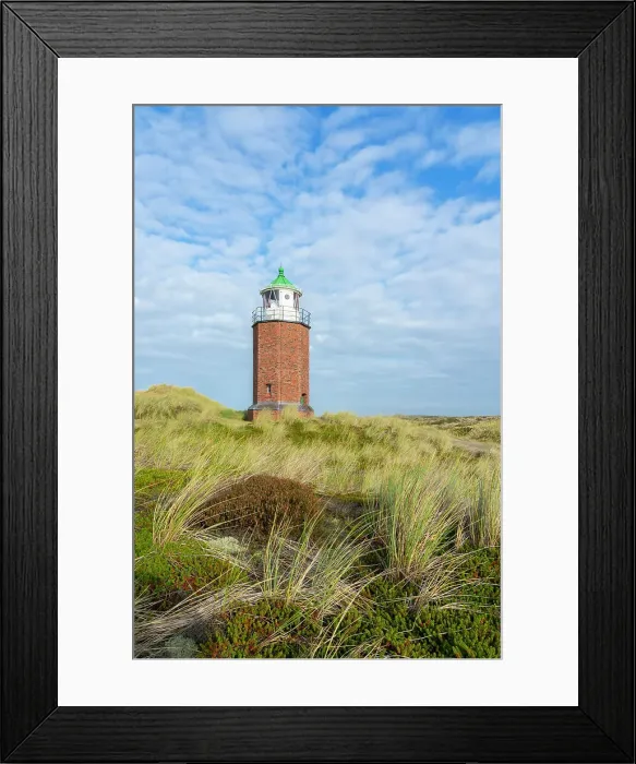 Framed Print : Rotes Kliff lighthouse on grassy landscape, Kampen, Sylt, Nordfriesland, Schleswig-Holstein, Germany Framed Print : Rotes Kliff lighthouse on grassy landscape, Kampen, Sylt, Nordfriesland, Schleswig-Holstein, Germany
