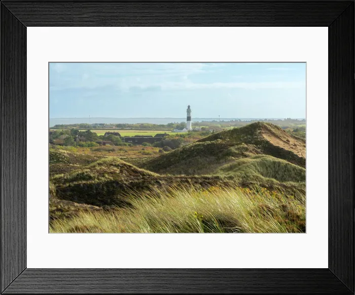 Framed Print : Langer Christian lighthouse and grass covered dune landscape, Kampen, Sylt, Nordfriesland, Schleswig-Holstein, Germany Framed Print : Langer Christian lighthouse and grass covered dune landscape, Kampen, Sylt, Nordfriesland, Schleswig-Holstein, Germany