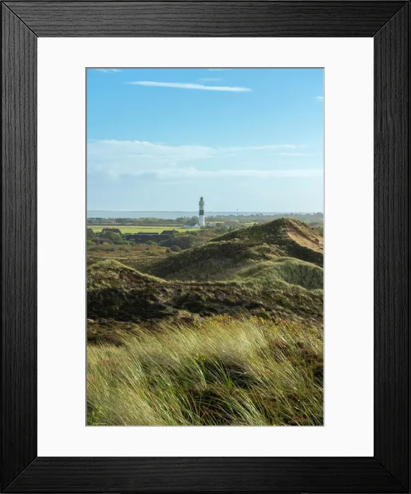 Framed Print : Langer Christian lighthouse and grass covered dune landscape, Kampen, Sylt, Nordfriesland, Schleswig-Holstein, Germany Framed Print : Langer Christian lighthouse and grass covered dune landscape, Kampen, Sylt, Nordfriesland, Schleswig-Holstein, Germany