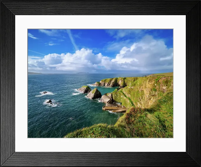 Framed Print : Dunquin Pier, elevated view, Dingle Peninsula, County Kerry, Ireland Framed Print : Dunquin Pier, elevated view, Dingle Peninsula, County Kerry, Ireland