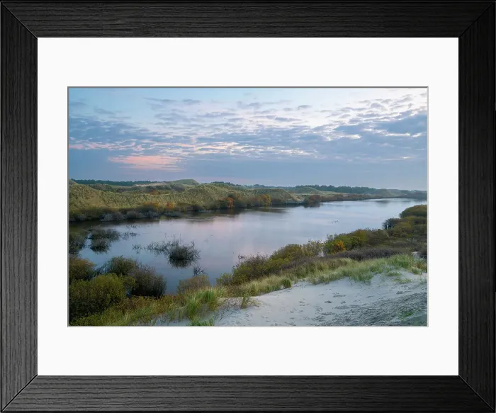 Framed Print : Elevated view of Nehrungsee lake at dawn, Wittdun, UNESCO, Amrum island, Nordfriesland, Schleswig-Holstein, Germany Framed Print : Elevated view of Nehrungsee lake at dawn, Wittdun, UNESCO, Amrum island, Nordfriesland, Schleswig-Holstein, Germany