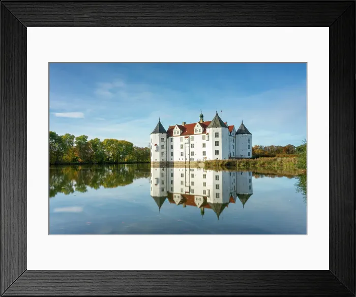 Framed Print : Glucksburg castle with reflection on Schlossteich, Glucksburg, Schleswig-Flensburg, Schleswig-Holstein, Germany Framed Print : Glucksburg castle with reflection on Schlossteich, Glucksburg, Schleswig-Flensburg, Schleswig-Holstein, Germany