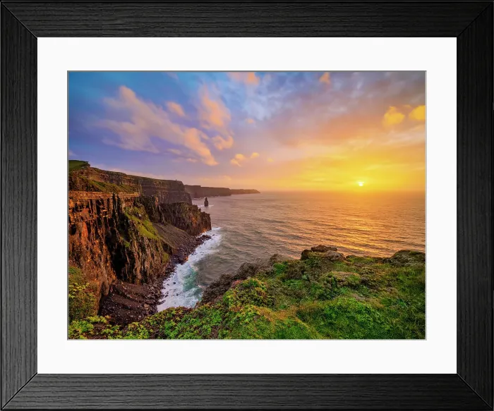 Framed Print : Cliffs of Moher at sunset, County Clare, Ireland Framed Print : Cliffs of Moher at sunset, County Clare, Ireland