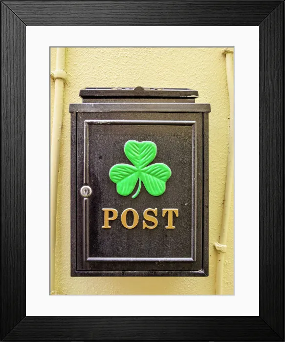 Framed Print : Mail Box with Shamrock, Kinvarra, County Galway, Ireland Framed Print : Mail Box with Shamrock, Kinvarra, County Galway, Ireland