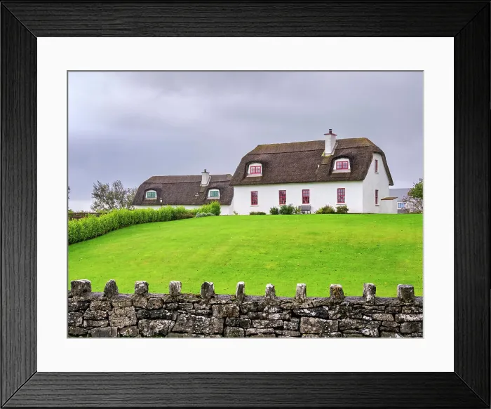 Framed Print : Dunguaire Cottages, Kinvarra, County Galway, Ireland Framed Print : Dunguaire Cottages, Kinvarra, County Galway, Ireland