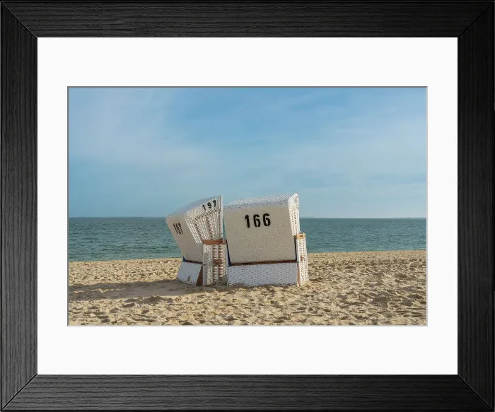 Framed Print : Beach chairs at Hornum beach on sunny day, Sylt, Nordfriesland, Schleswig-Holstein, Germany Framed Print : Beach chairs at Hornum beach on sunny day, Sylt, Nordfriesland, Schleswig-Holstein, Germany