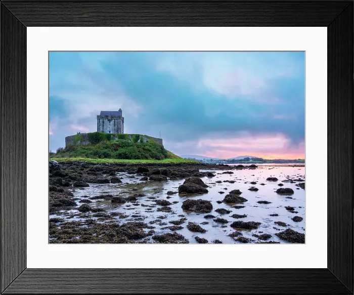 Framed Print : Dunguaire Castle at low tide, dusk, Kinvarra, County Galway, Ireland Framed Print : Dunguaire Castle at low tide, dusk, Kinvarra, County Galway, Ireland