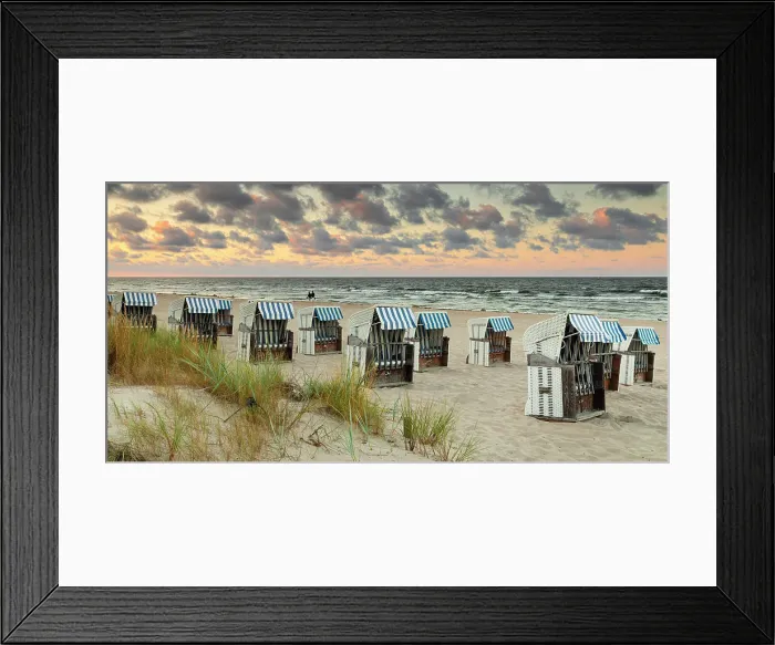 Framed Print : Beach chairs on the beach of Bansin, Usedom Island, Baltic Sea, Mecklenburg-Western Pomerania, Germany Framed Print : Beach chairs on the beach of Bansin, Usedom Island, Baltic Sea, Mecklenburg-Western Pomerania, Germany