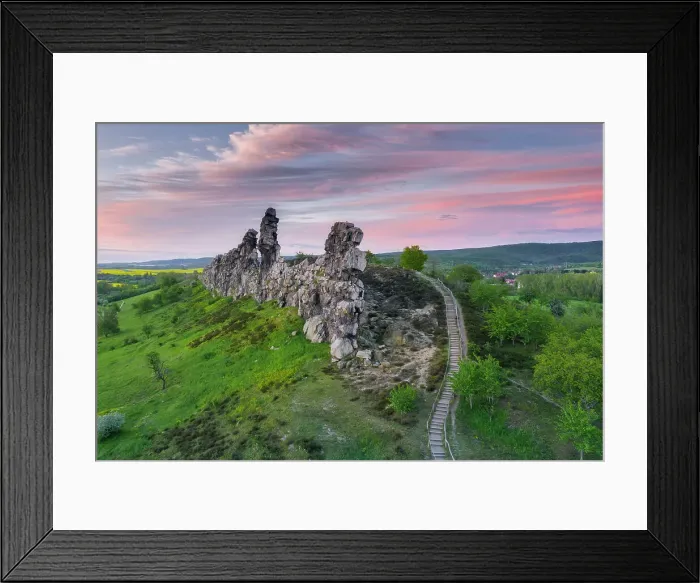Framed Print : Hiking trail along the Devil's Wall in the Harz Mountains, Weddersleben, Bode Valley, Germany, Europe Framed Print : Hiking trail along the Devil's Wall in the Harz Mountains, Weddersleben, Bode Valley, Germany, Europe