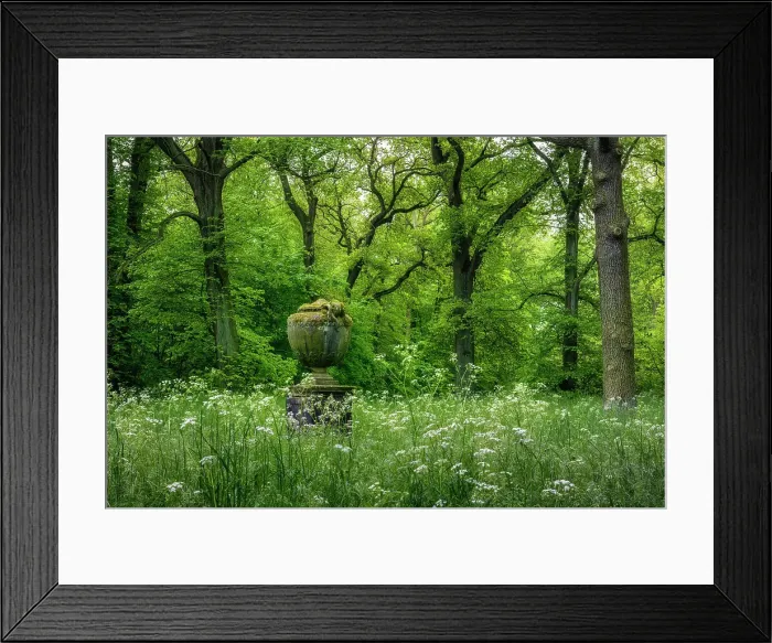 Framed Print : Vase in the Georgen garden - English style landscape park, NESCO World Heritage site of Dessau-Worlitz Garden Realm, Dessau, Saxony-Anhalt, Germany, Europe