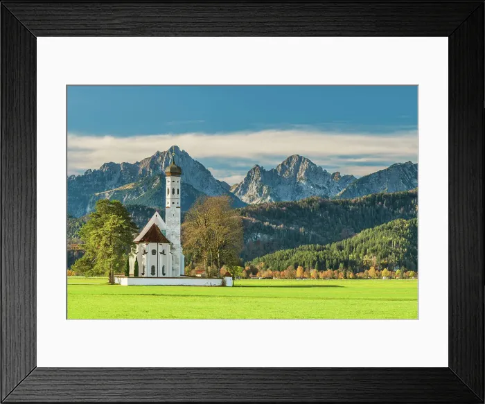 Framed Print : Pilgrim's Church of St. Coloman, Schwangau, Bavaria, Germany Framed Print : Pilgrim's Church of St. Coloman, Schwangau, Bavaria, Germany