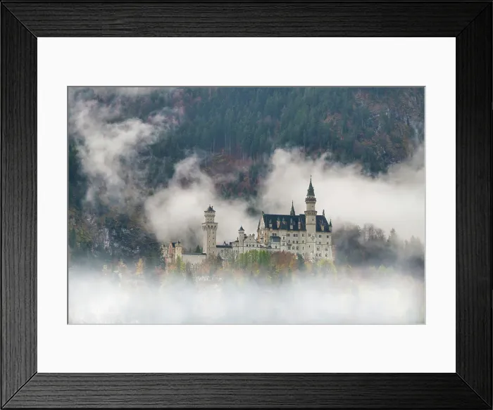 Framed Print : Neuschwanstein Castle in Mist, Schwangau, Bavaria, Germany Framed Print : Neuschwanstein Castle in Mist, Schwangau, Bavaria, Germany