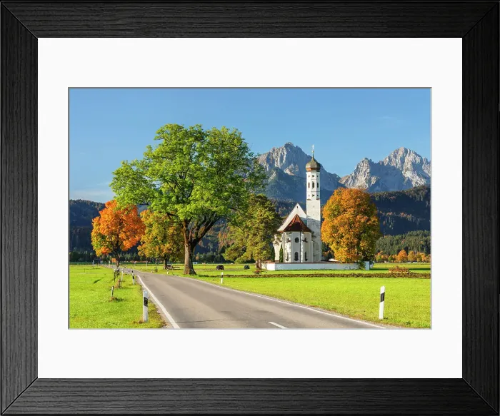 Framed Print : Pilgrim's church St. Coloman, Schwangau, Allgau, Swabia, Bavaria, Germany