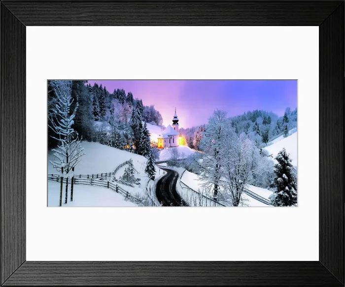 Framed Print : Pilgrimage church Maria Gern in winter and Watzmann in background, Berchtesgaden, Bavaria, Germany, Europe Framed Print : Pilgrimage church Maria Gern in winter and Watzmann in background, Berchtesgaden, Bavaria, Germany, Europe