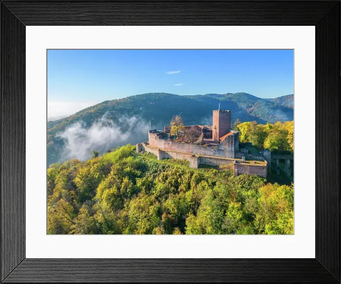 Framed Print : Aerail view at Landeck castle, Klingenmunster, German wine road, Rhineland-Palatinate, Germany Framed Print : Aerail view at Landeck castle, Klingenmunster, German wine road, Rhineland-Palatinate, Germany