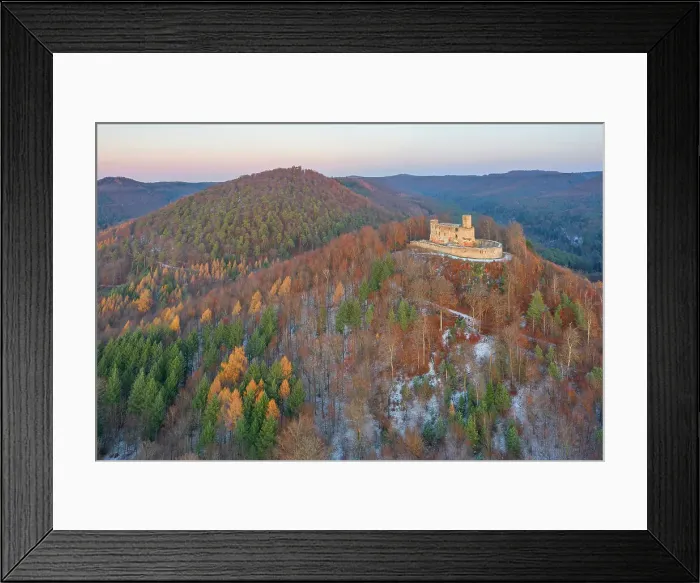 Framed Print : Aerial view at Grafenstein castle, Merzalben, Palatinate forest, Rhineland-Palatinate, Germany Framed Print : Aerial view at Grafenstein castle, Merzalben, Palatinate forest, Rhineland-Palatinate, Germany