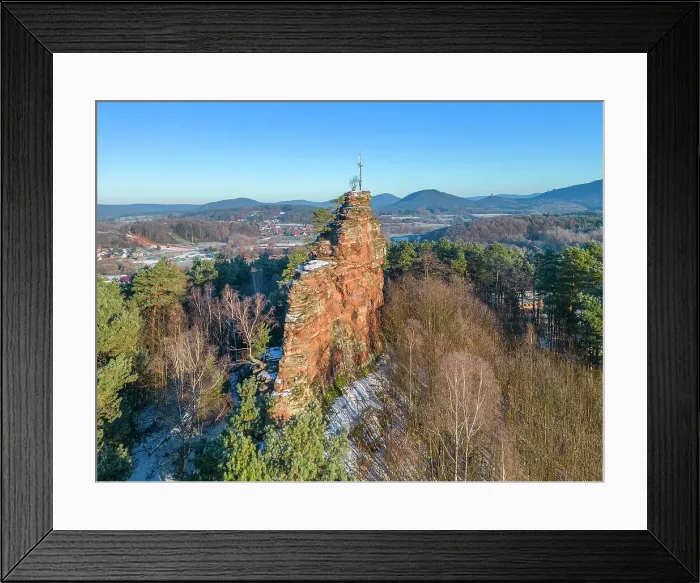Framed Print : Aerial view at the Engelmanns rock near Gossenweiler-Stein, Palatinate forest, Rhineland-Palatinate, Germany Framed Print : Aerial view at the Engelmanns rock near Gossenweiler-Stein, Palatinate forest, Rhineland-Palatinate, Germany