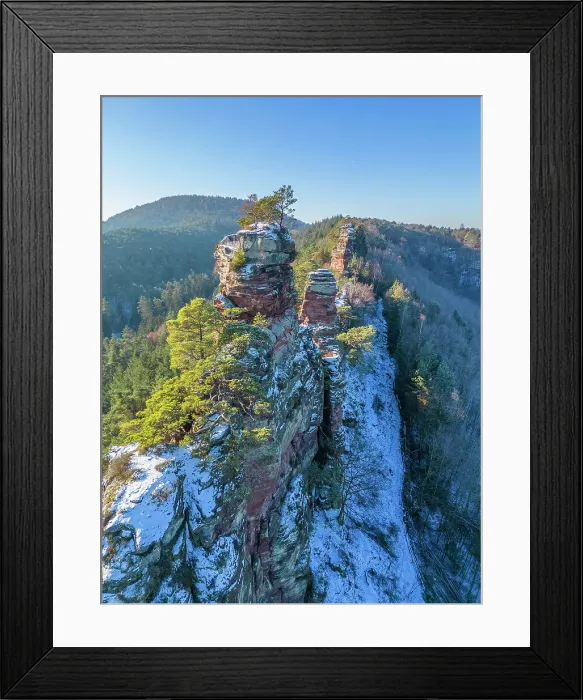 Framed Print : Aerial view at the Lammer rocks near Dahn, Palatinate forest, Rhineland-Palatinate, Germany Framed Print : Aerial view at the Lammer rocks near Dahn, Palatinate forest, Rhineland-Palatinate, Germany