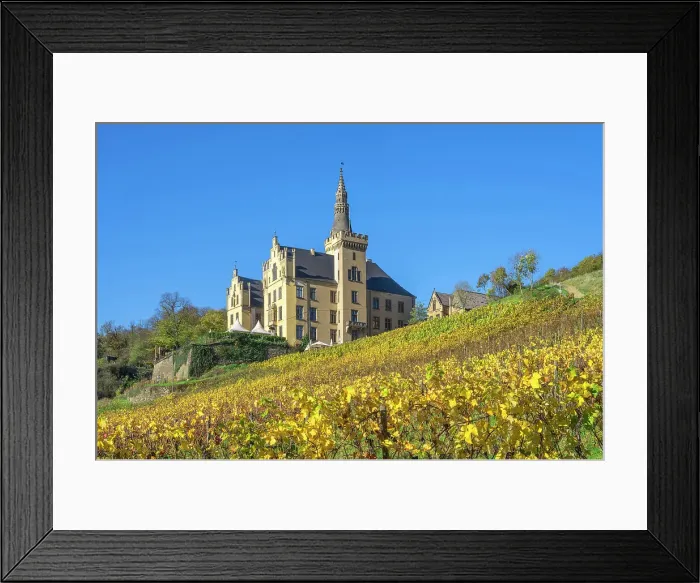 Framed Print : Arenfels castle at Bad Honningen, Rhine valley, Rhineland-Palatinate, Germany