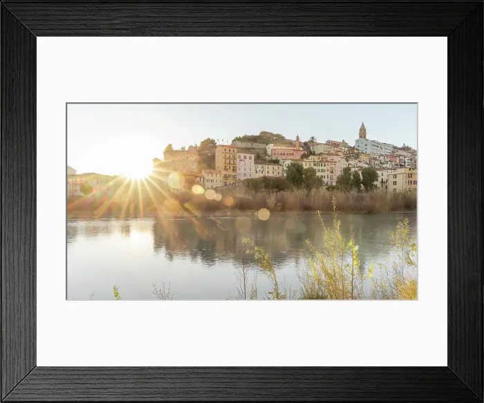 Framed Print : Europe, Italy, Liguria. The old town of Ventimiglia, border to France at sunset Framed Print : Europe, Italy, Liguria. The old town of Ventimiglia, border to France at sunset