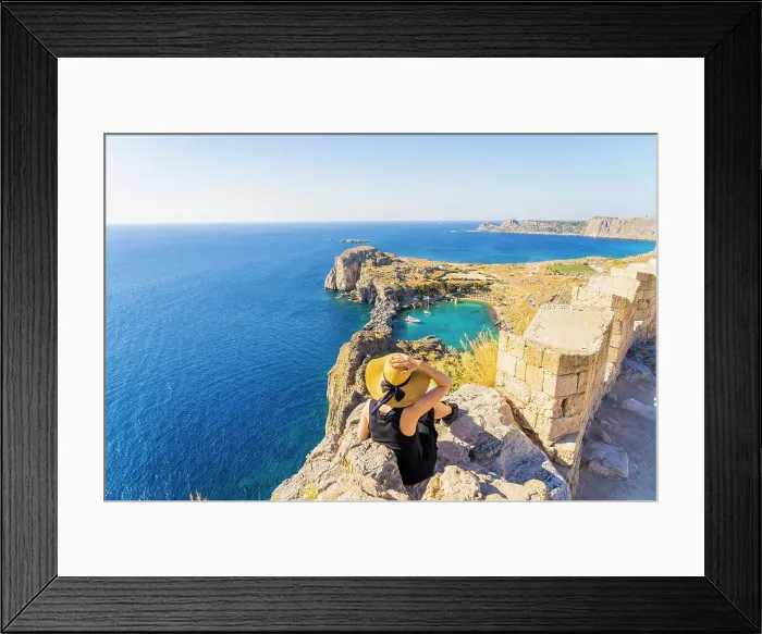 Framed Print : A woman in a hat at the Lindos Acropolis, Lindos, Rhodes, Dodecanese Islands, Greece. (MR) Framed Print : A woman in a hat at the Lindos Acropolis, Lindos, Rhodes, Dodecanese Islands, Greece. (MR)